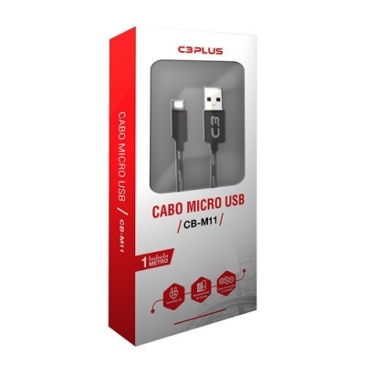 CABO USB-MICRO USB 1M 2A CB-M11BK C3PLUS